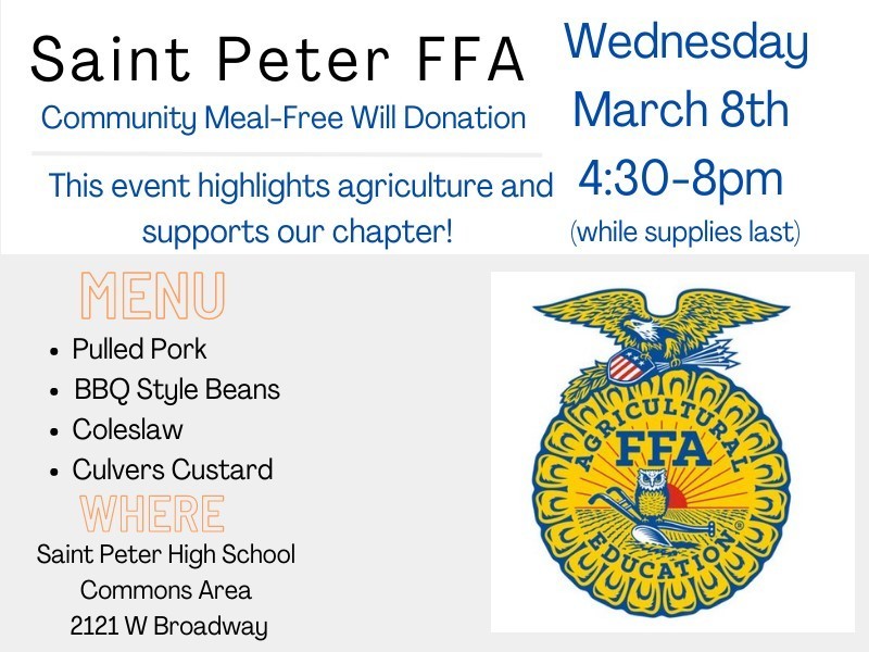 SPHS FFA's Community Meal info