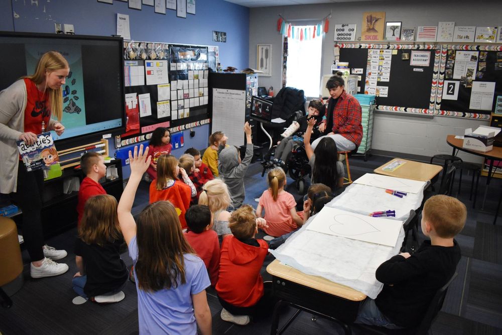 South first graders learn about Feeding Tube Awareness Week