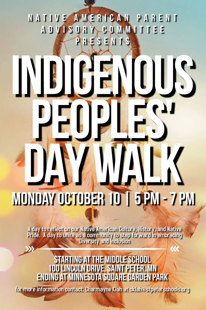 Poster for Indigenous Peoples Day Walk